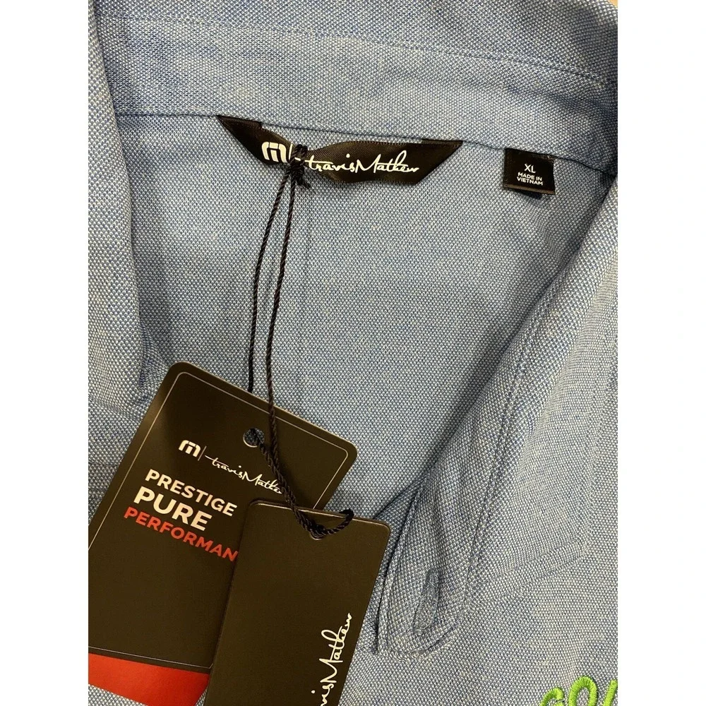 Travis Mathew Shirt Blue Golf Heroes Polo Performance Men's Size XL‎ New! NWT